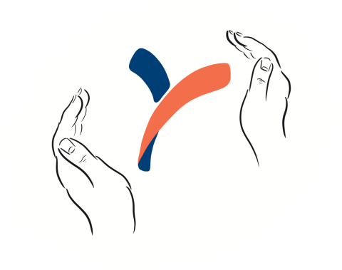 gamifant cares symbol with hands